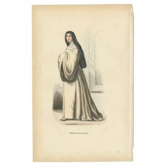 Antique Print of a Nun of the Order of Feuillantines, 1845