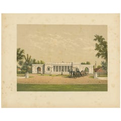 Antique Print of a Palace in Batavia by M.T.H. Perelaer, 1888