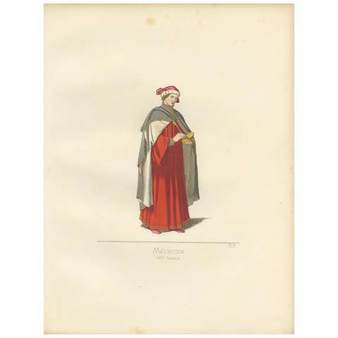 Antique Print of a Physician by Bonnard, '1860'