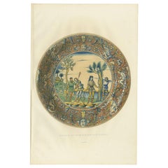 Antique Print of a Plat Creux Dish by Delange '1869'