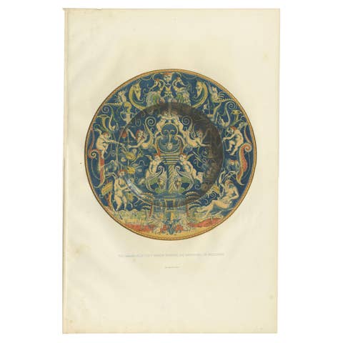 Antique Print of a Plate of Andrew Fountaine by Delange '1869'