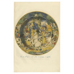 Antique Print of a Plate of Andrew Fountaine by Delange '1869'