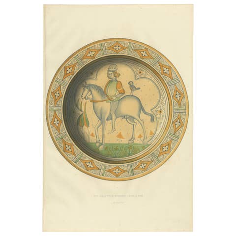 Antique Print of a Plate of Monsignor Cajani in Rome by Delange '1869'