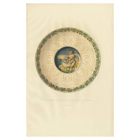 Antique Print of a Plate of Mr. d'Azeglio in London by Delange '1869'
