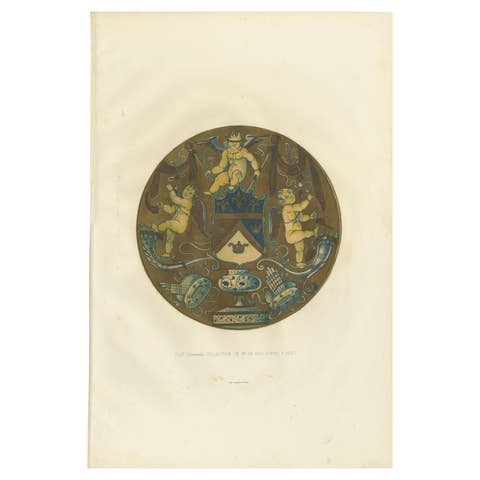 Antique Print of a Plate of Mr. de Basilewski by Delange '1869'