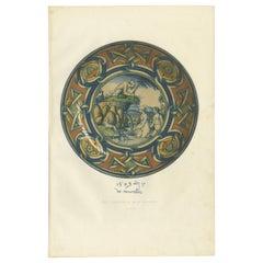 Antique Print of a Plate of Mr. de Basilewski by Delange '1869'