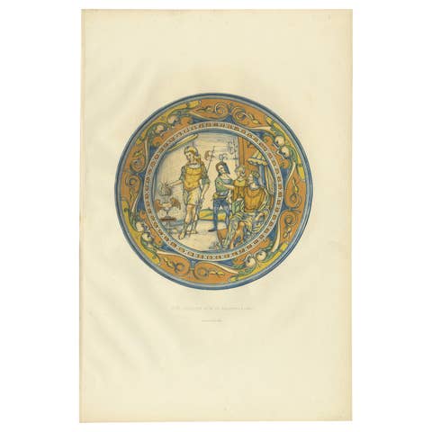 Antique Print of a Plate of Mr. de Basilewski by Delange '1869'