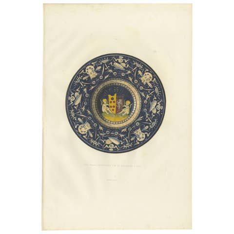 Antique Print of a Plate of Mr. de Basilewski by Delange '1869'