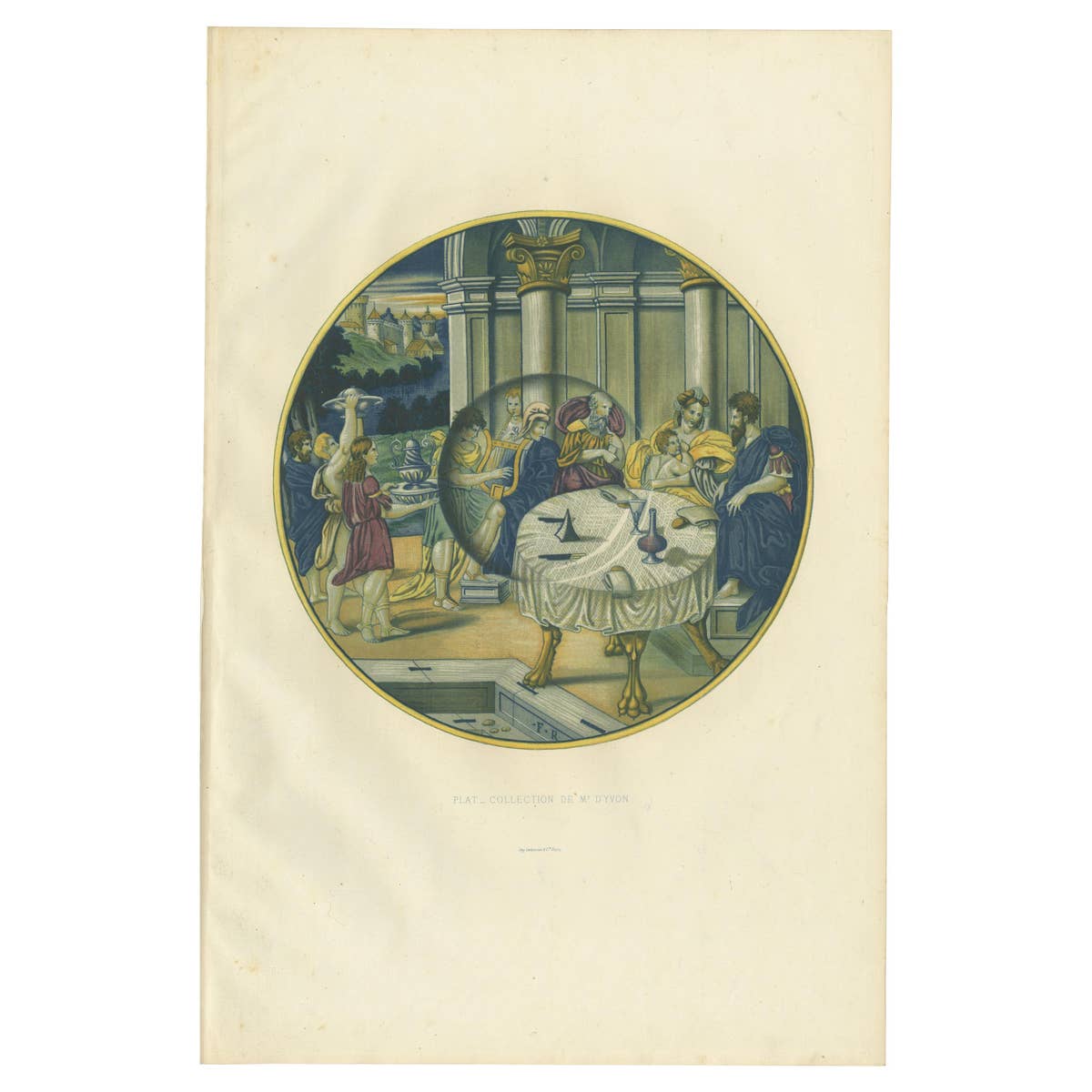 Antique Print of a Plate of Mr. d'Yvon by Delange '1869'