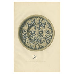 Impression ancienne d'une assiette de M. Joseph Fau par Delange (1869)