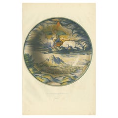 Impression ancienne d'une assiette de M. Joseph Fau par Delange (1869)