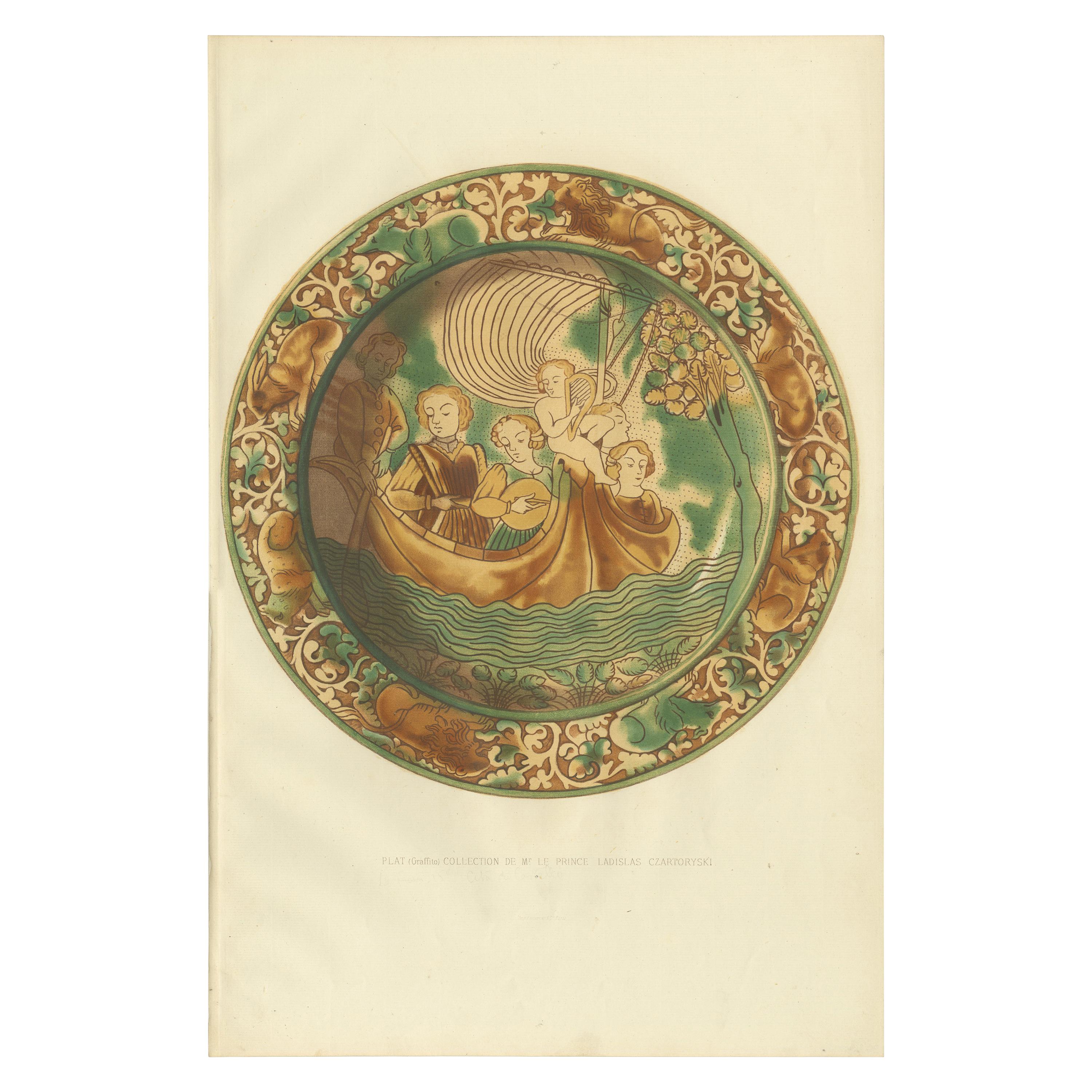 Antique Print of a Plate of Mr. le Prince Ladislas Czartoryski by Delange '1869'