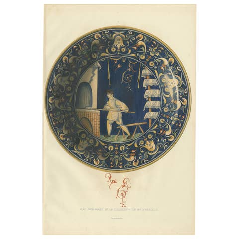 Antique Print of a Plate of Mrs. d'Azeglio by Delange '1869'