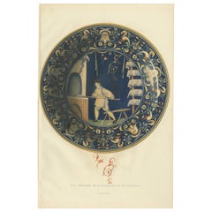 Impression ancienne d'une assiette de Mme d'Azeglio par Delange '1869'