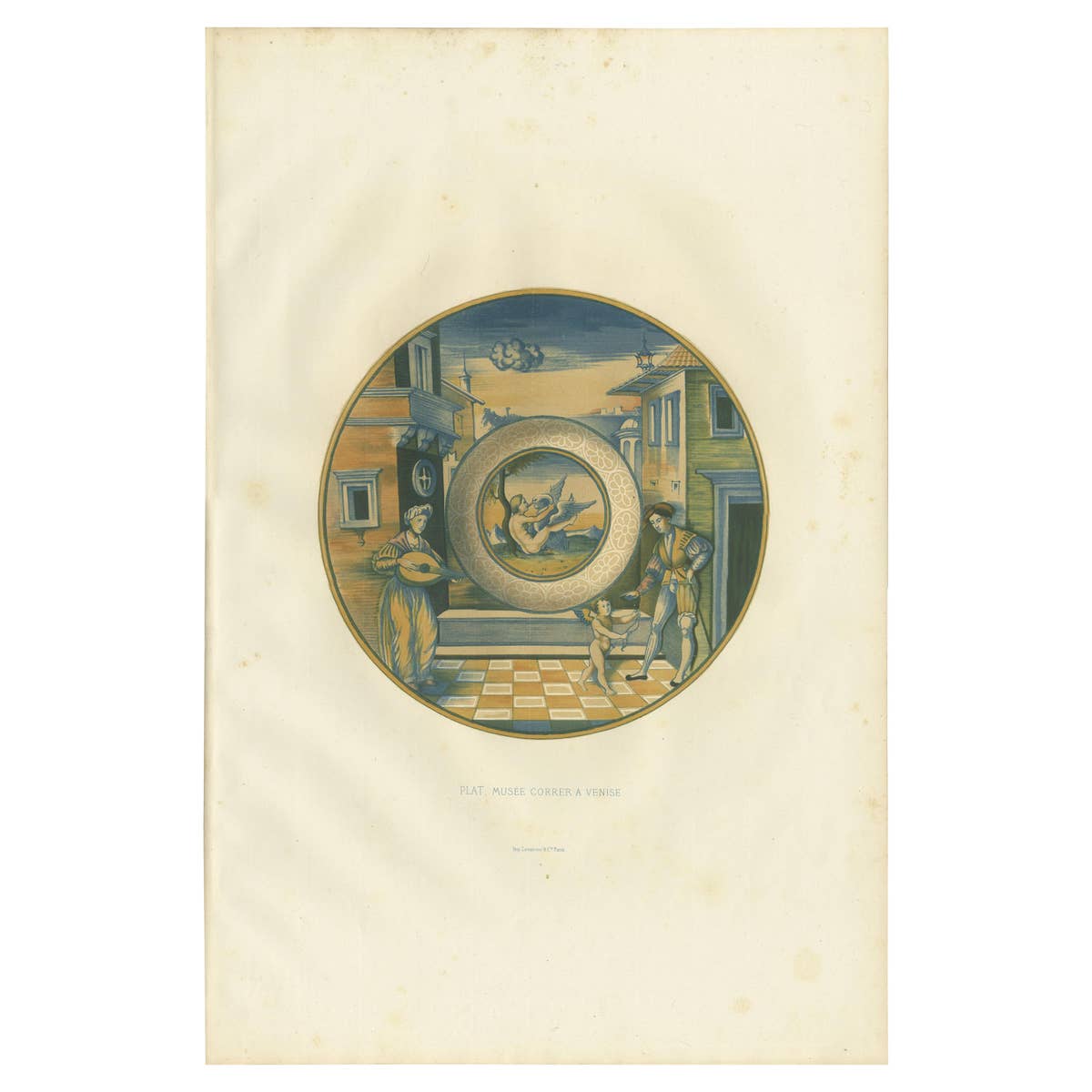 Antique Print of a Plate of Museo Correr in Venice by Delange '1869'