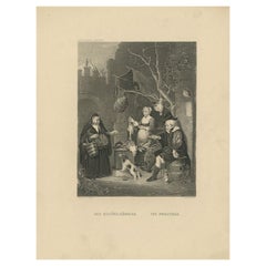 Antique Print of a Poulterer by Heawood, circa 1850