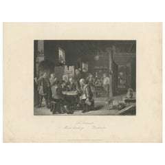 Antique Print of a Pub, circa 1860