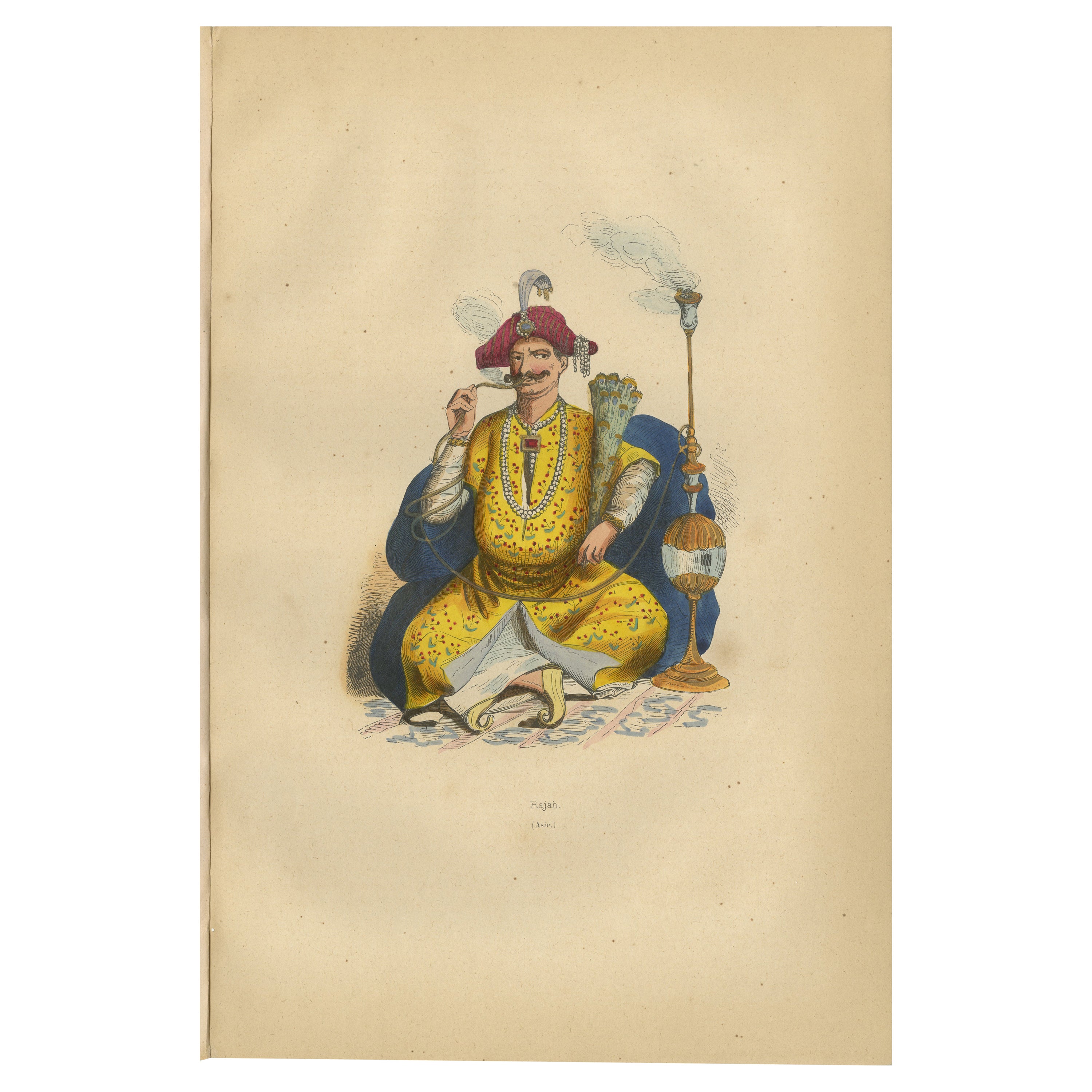 Impression ancienne d'un Rajah par Wahlen '1843'