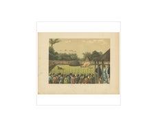 Antique Print of a Rampokan on Java by M.T.H. Perelaer, 1888