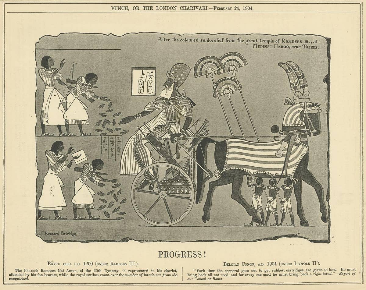 Antique Print of a Relief of the Temple of Ramesses III, 1904