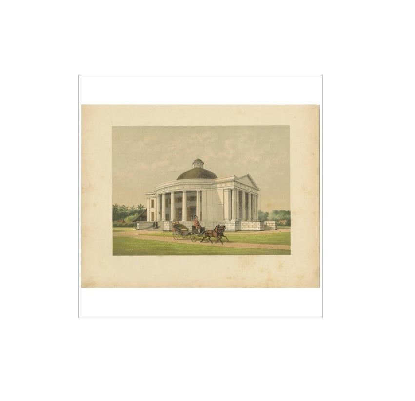 19th Century Antique Print of a Residence in Batavia by M.T.H. Perelaer, 1888 For Sale
