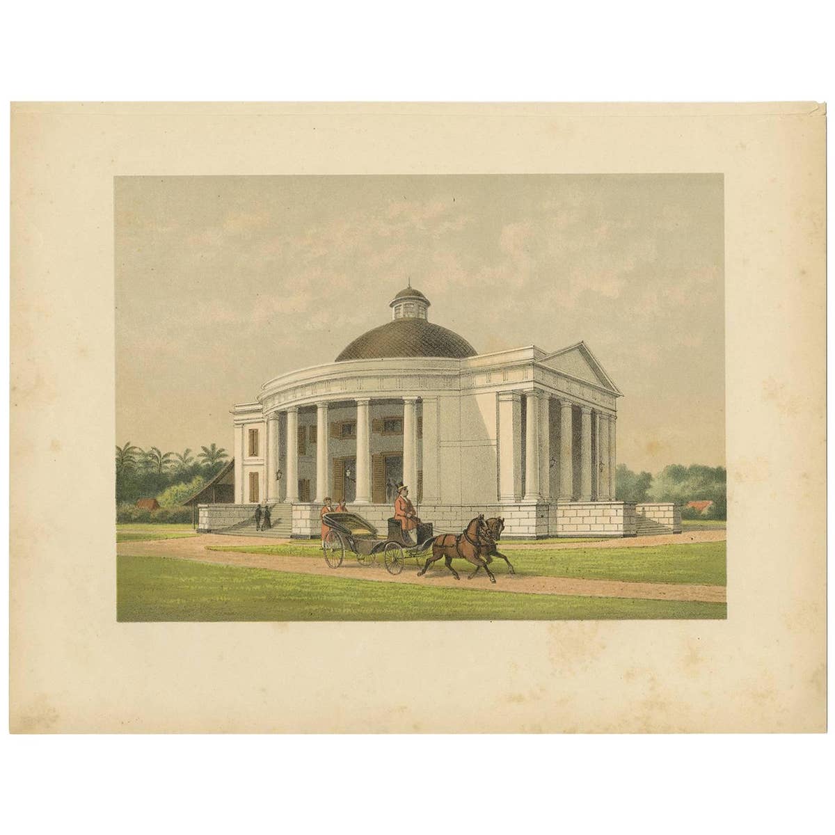 Antique Print of a Residence in Batavia by M.T.H. Perelaer, 1888