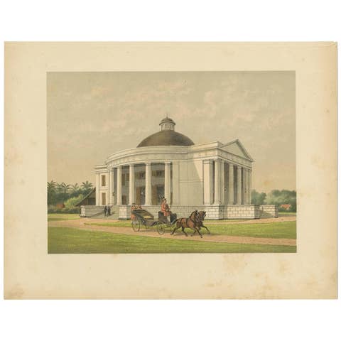 Antique Print of a Residence in Batavia by M.T.H. Perelaer, 1888