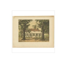 Antique Print of a Residence in Padang 'Java' by M.T.H. Perelaer, 1888