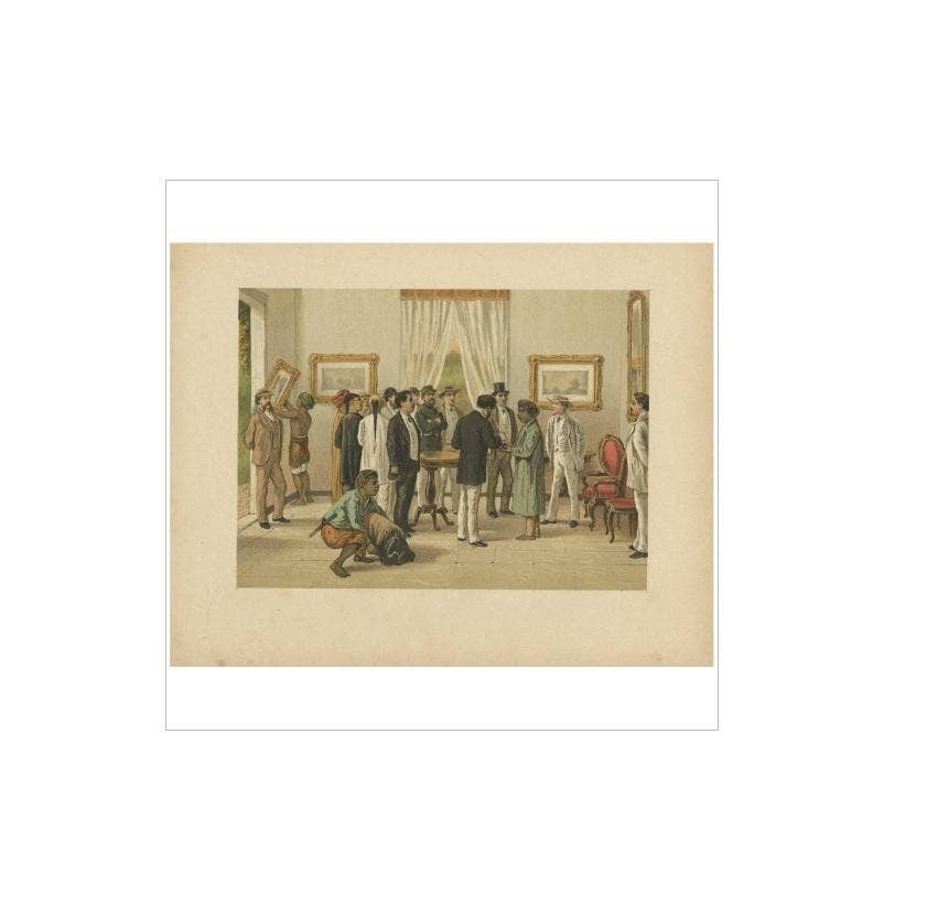 Antique Print of a Residence Interior in Batavia by M.T.H. Perelaer, 1888