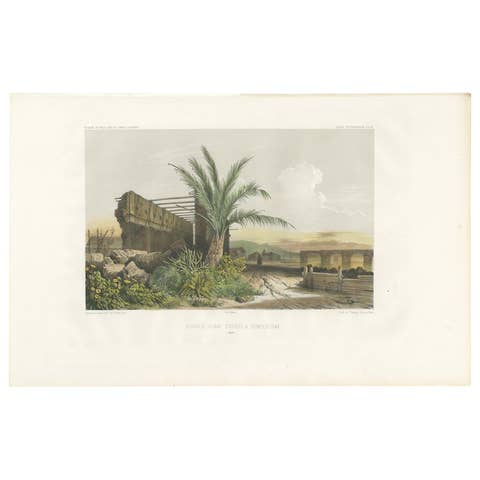 Antique Print of a Ruin in Concepción 'Chile' by D'Urville, circa 1850