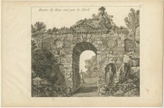 Antique Print of a Ruin of the Kew Gardens in London, England, c.1785