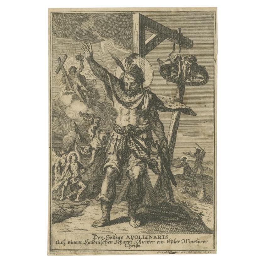 Antique Print of a Saint, They Holy Apollinaris of Ravenna, Syria For Sale