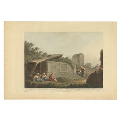 Antique Print of a Sarcophagus at Caccamo by Bowyer, 1803