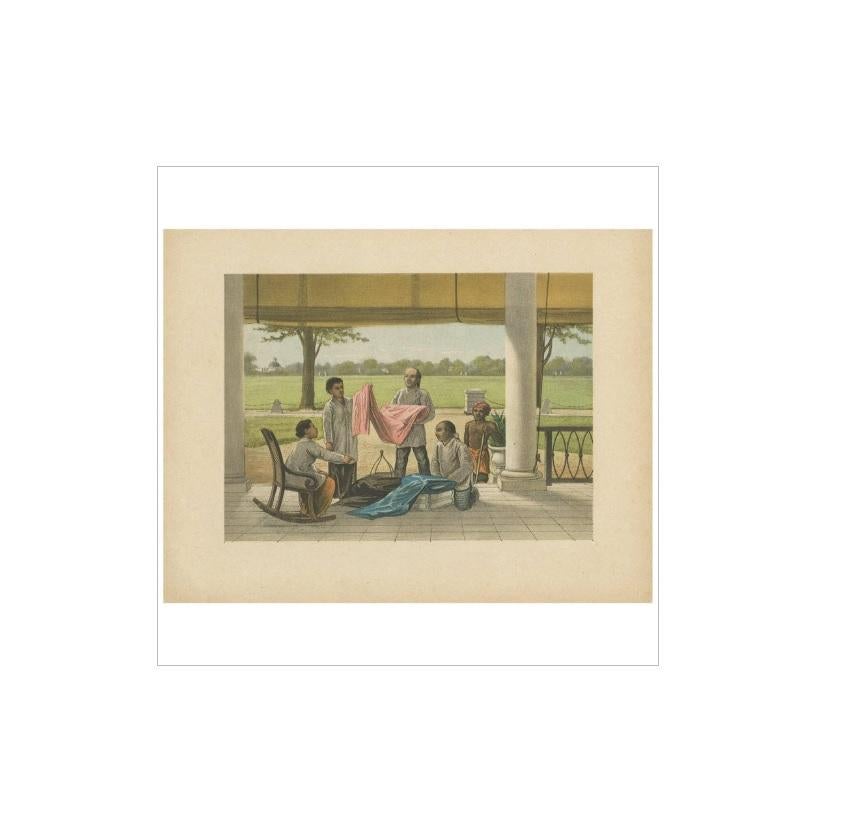 Antique Print of a Scene in Batavia 'Indonesia' by M.T.H. Perelaer, 1888 In Good Condition For Sale In Langweer, NL