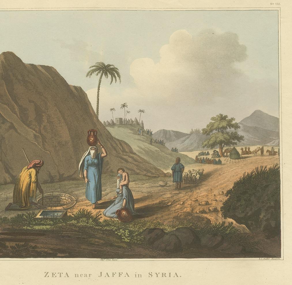 Antique Print of a scene in Syria by Spilsbury, 1803 In Good Condition For Sale In Langweer, NL