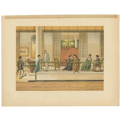 Antiker antiker Druck einer Szene aus Tegal, Indonesien, von M.T.H. Perelaer, 1888