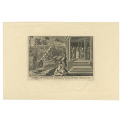 Stampa antica di una scena legata all'Unione ottenuta da Paolo III, '1748'.