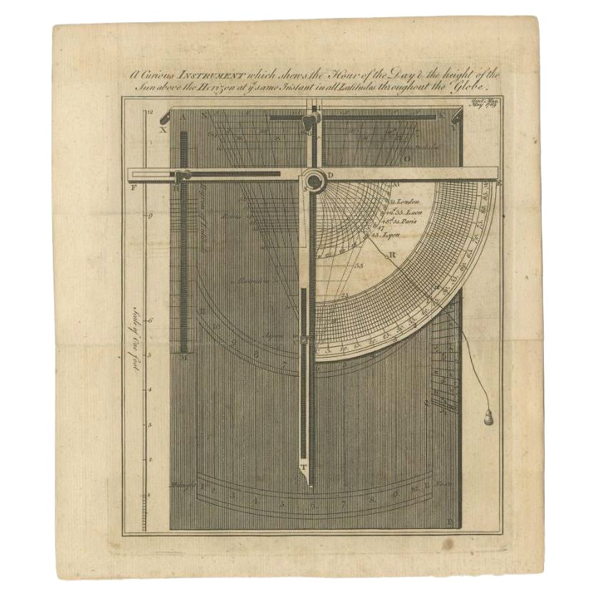 Antiker Druck eines wissenschaftlichen Instruments, 1769