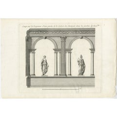 Antique Print of a Section of the Kew Gardens, London, England, c.1785