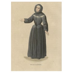 Antiker Druck einer Schwester der Kardinäle von Frankreich, 1845