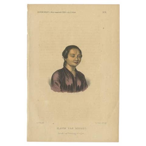 Antique Print of a Slave of Manado, Celebes (Sulawesi, Indonesia), 1858