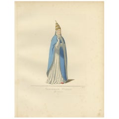 Antique Print of a Sovereign Pope by Bonnard, '1860'