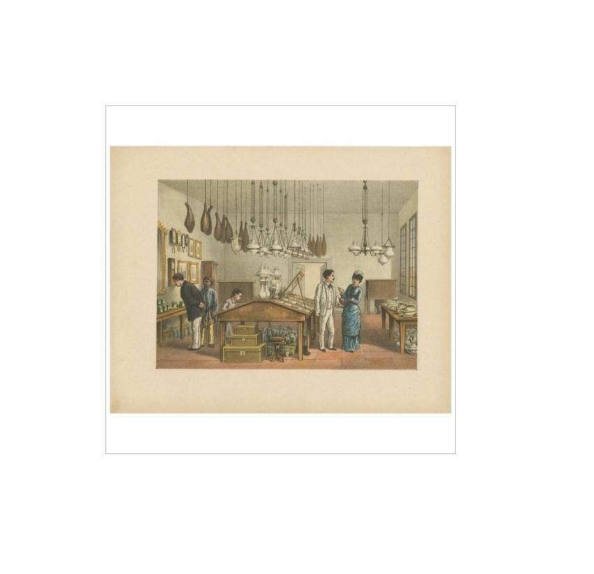 Antique Print of a Store in Batavia 'Indonesia' by M.T.H. Perelaer, 1888