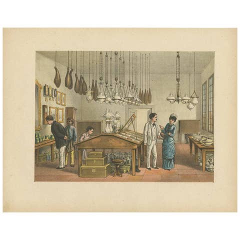 Antique Print of a Store in Batavia 'Indonesia' by M.T.H. Perelaer, 1888