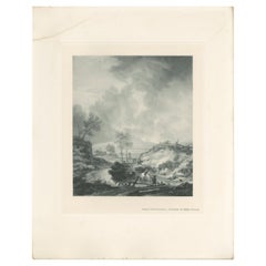 Antique Print of 'A Stream in Hilly Country' Made after P. Wouwerman '1902'