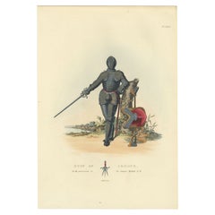 Antique Print of a Suit of Armour, (1842) Antique Print of a Suit of Armour, (1842)