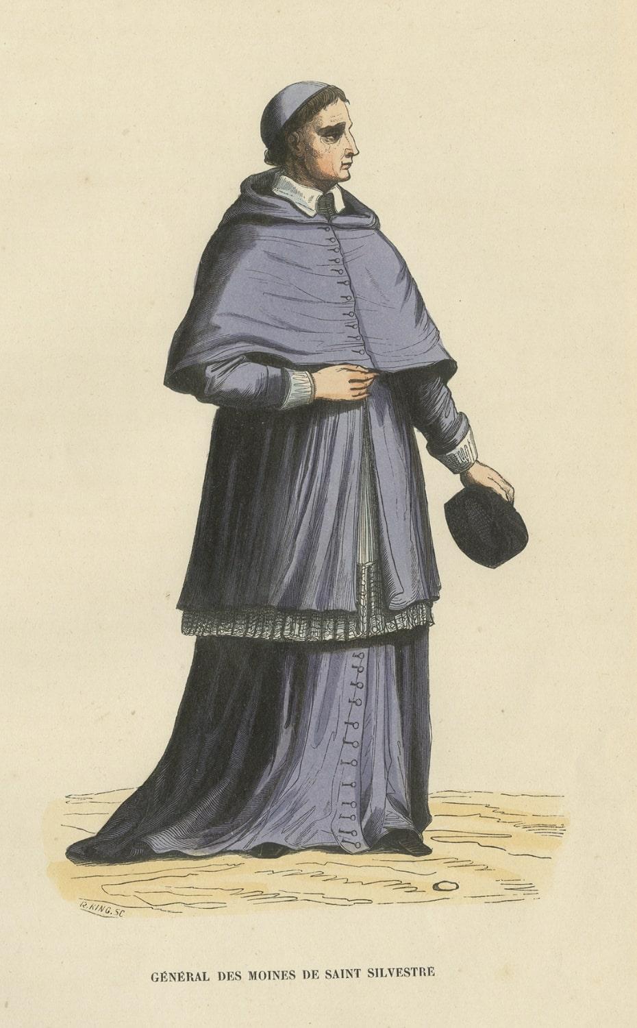 Antiker Druck einer Sylvestrine-Monk, 1845 (Papier) im Angebot