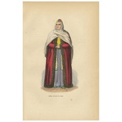 Antique Print of a Tatar Woman from Tomsk by Wahlen, '1843'