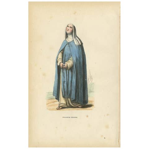 Antique Print of a Theatine of the Congregation of Clerics Regular, 1845