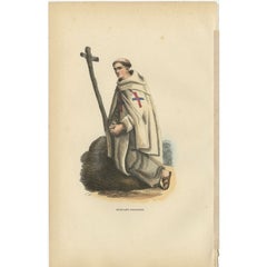 Stampa antica di un monaco trinitario, 1845